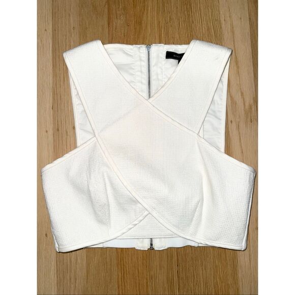 BCBG Nyella Crop Top in Off White XS - Picture 2 of 5